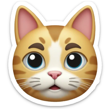 Cat cute 3d desain sticker