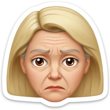 frustrated female aged 58 emoji sticker