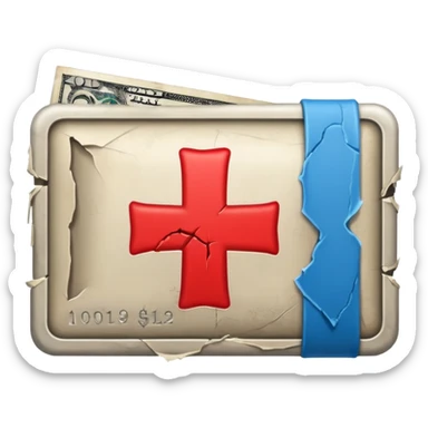 a money billet with a red cross through (x shape), like for free sticker
