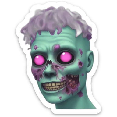 Vaporwave person, half zombie  sticker