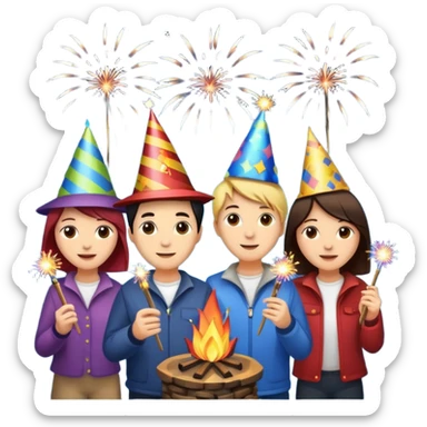 Bonfire Night with music sticker