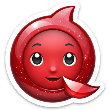 Ruby glitter RED sticker