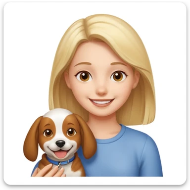 girl and her pet dog sticker