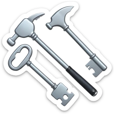 IT service with tools hammer and keys sticker