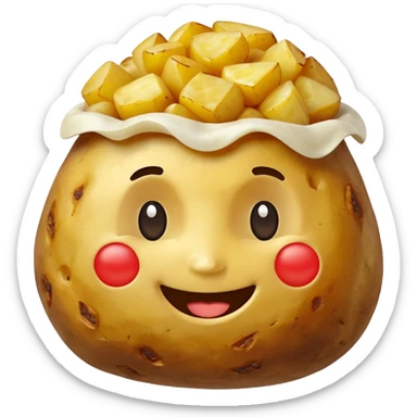 Happy baked potato smiling sticker