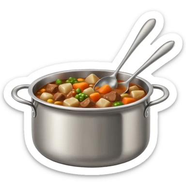 a pot getting stirred, only include the pot with spoon sticker
