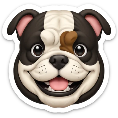 hombre médico de color de tez negra que sostiene un bulldog francés blanco sticker