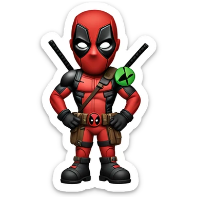 Deadpool holding xbox controller sticker