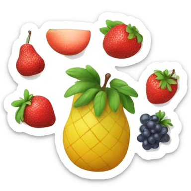A plate of fruit sticker