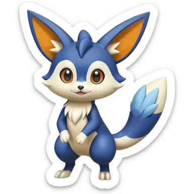 Victini-Meowstic-Buizel-Fakémon-hybrid-creature (full body)  sticker