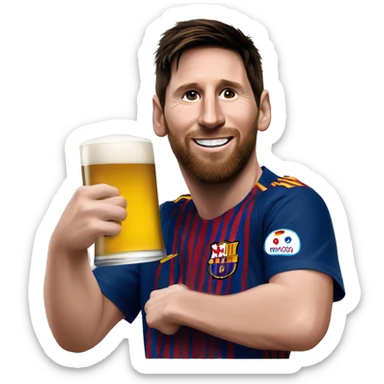 Messi tomando cerveza  sticker