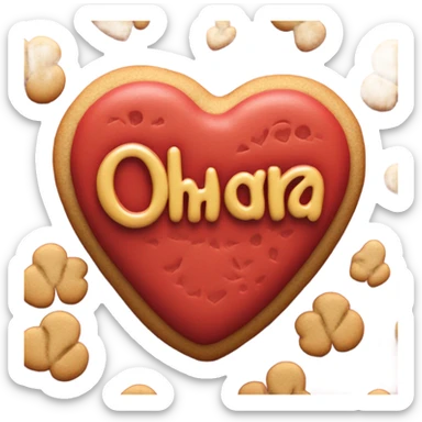 Red cookie heart with ohana sticker