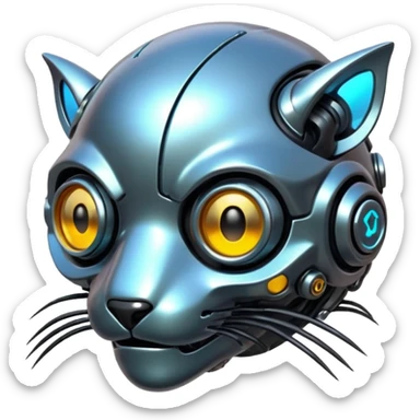 Cyberpunk complex glossy shiny alloy aesthetic-scenery-Fakémon-creature sticker