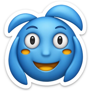 the word Yay word in a creative, blue-themed style sticker