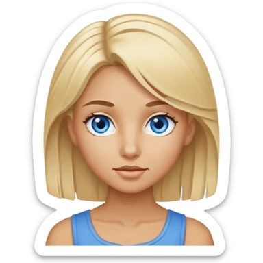 girl with blonde hair, tan skin and blue eyes sticker