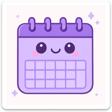 "Schedule clear", no text, with the colors: Primary Purple:  #8B5CF6
  Light Purple:    #A78BFA sticker