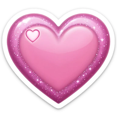 a pink heart with sparkles sticker