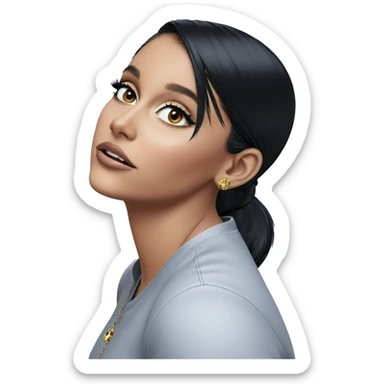 girl with black hair jewelry sticker