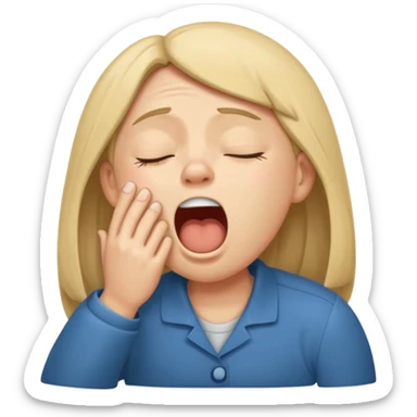 yawning sleepy character sticker