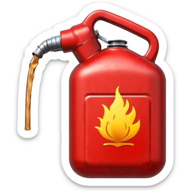 red gasoline canister pouring diesel sticker