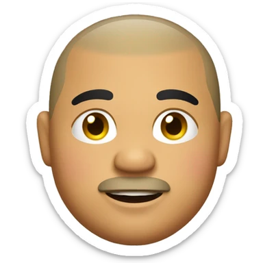 fat mexican with buzz cut  sticker