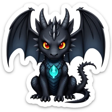 Gothic Badass Edgy Dark Mysterious Mystical Dragon-Beast-Fursona sticker