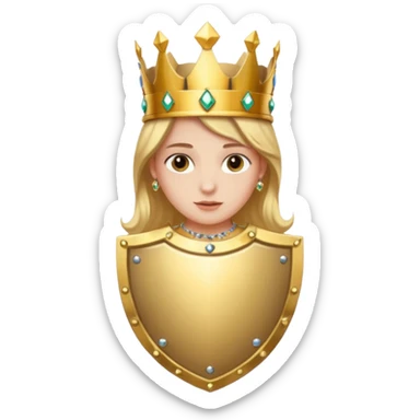 Create a Shield / Crown that represents confidence a brave and proud facial expression sticker