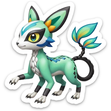 Meloetta-Garurumon-Trico-Pokémon-Fakémon-fusion-hybrid-creature sticker