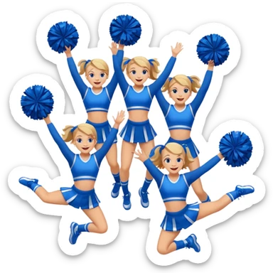 Blue Cheerleaders in a stunt sticker