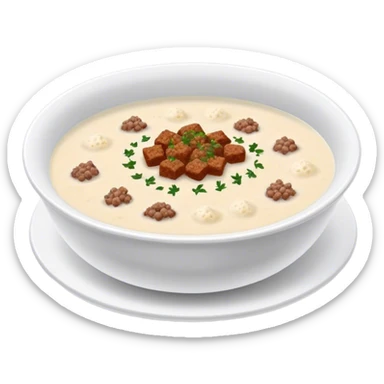Simple flour soup with minced meat, popular for its ease of digestion. sticker