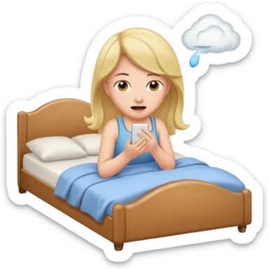girl farting in bed emoji sticker