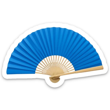 blue paper hand fan sticker