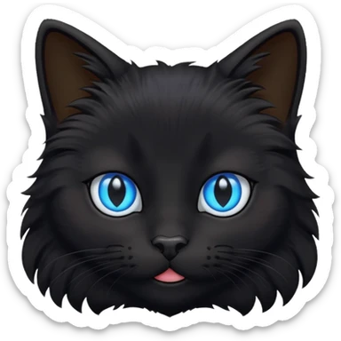 gato negro ojos celeste sticker