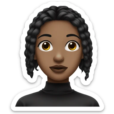 white girl black hair with a vertical labret piercing  sticker