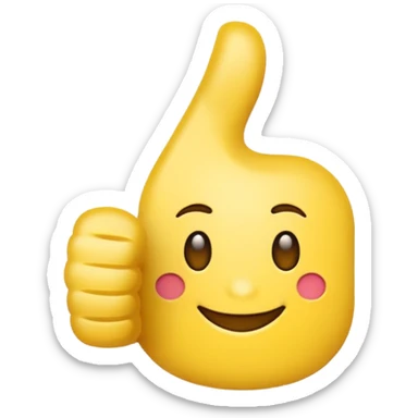 the emoji thumbs up's outline traced with an emoji thumbs up sticker