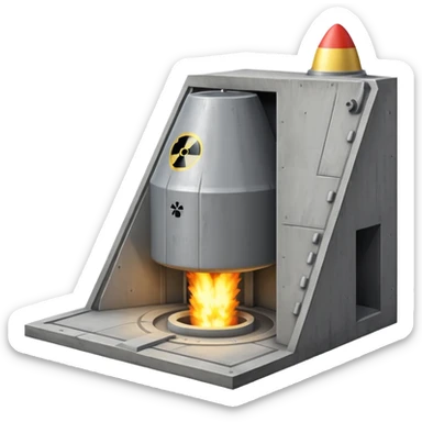 a nuclear missile silo emoji, showing the hatch and a missile launching out sticker