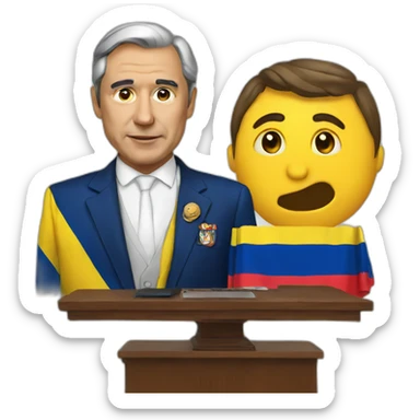 an emoji for colombian president sticker