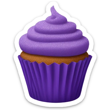 ube cupcake with ube cupcake crumbs on it sticker