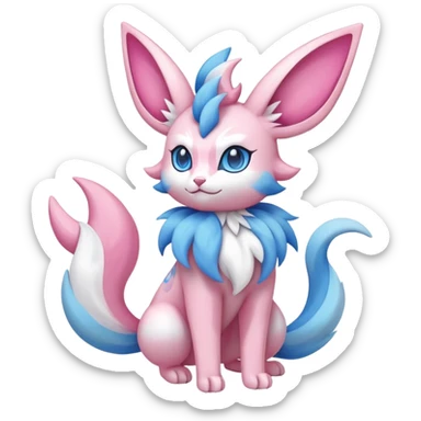 Sylveon-Delcatty-Fakémon-hybrid-creature (full body)  sticker