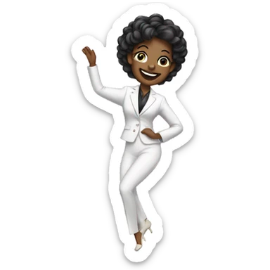 dancing woman in a snazzy suit sticker