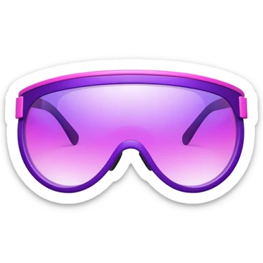 pink and purple two-tone shield visor glasses, color transition, Y2K style sticker