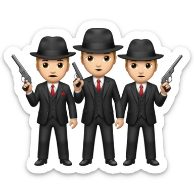 3 mafia members guns sticker