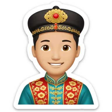 Chinese groom, traditional, culture of chinese, smiley on face. sticker