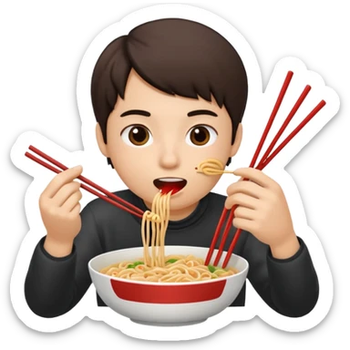 Eating noodles sticker