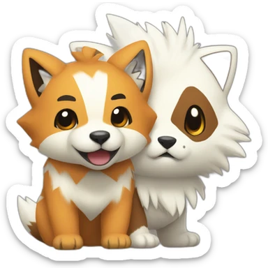 Growlithe and oshawott sticker