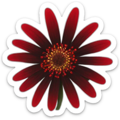 Red and black flower made of web sticker