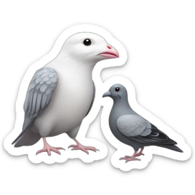 Rat and pigeon animal sticker