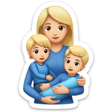 A mommy with a 9 year old kid sticker