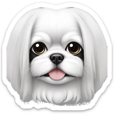 japanese chin black and white half of face  sticker