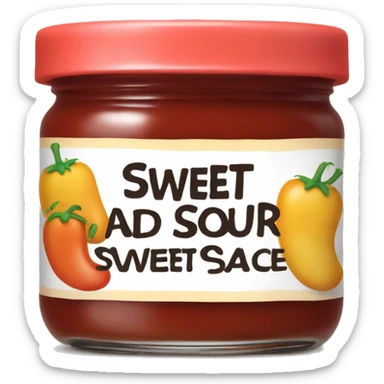 sweet and sour sauce with words "sweet and sour" on it sticker
